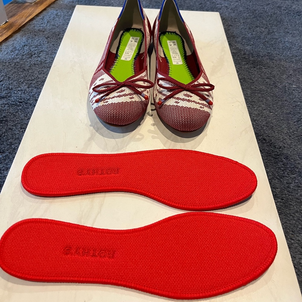 Rothy’s Botanical Burgundy Flats 9
